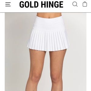 Gold Hinge White tennis skirt